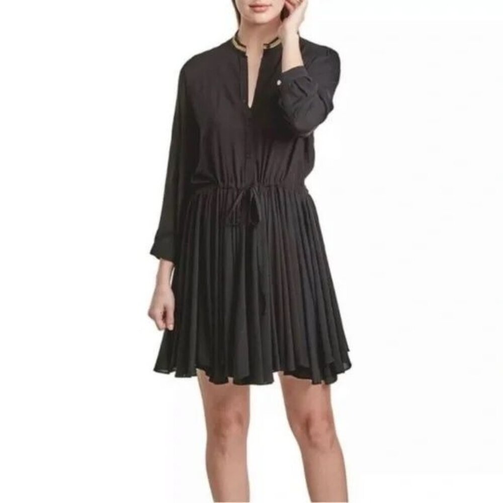 ZADIG & VOLTAIRE  Ranil Black Dress w/ Gold Neck Size Small
